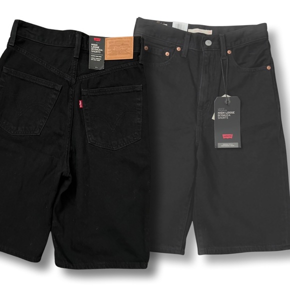 Levis Premium High Loose Bermuda Shorts Black - Picture 7 of 16